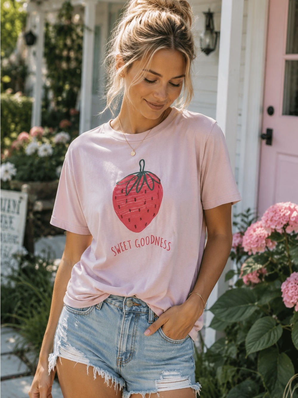 Tultex Strawberry Shirt Size Large